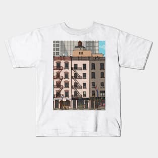 Upper Manhattan New York City USA Whimsical Illustration Kids T-Shirt